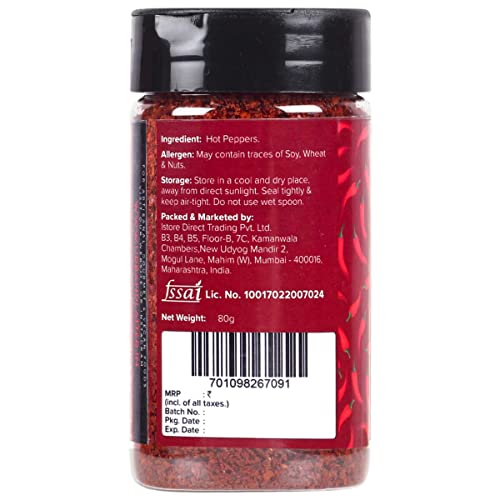 Urban Platter Korean Gochugaru Hot Pepper Powder, 80g [Coarse ground Korean Dried Chilli Peppers | Smoky & Spicy| Use for Kimchi