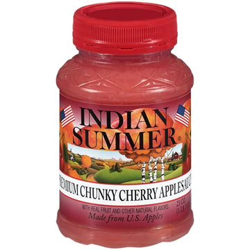 INDIAN SUMMER Chunky Cherry Applesauce, 23 Ounce (Pack of 6) - Delicious, All-Natural Fruit Puree for Snacking & Cooking