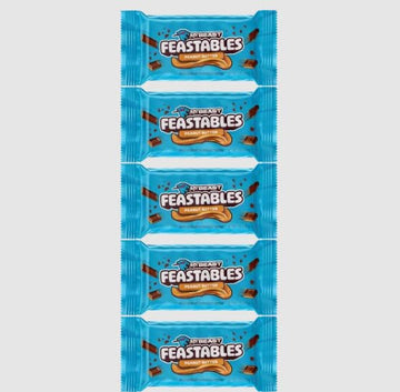 Feastables Peanut Butter Milk Chocolate Bar - 1.24 oz (35g), 5 Count - Delicious Snack for Chocolate Lovers