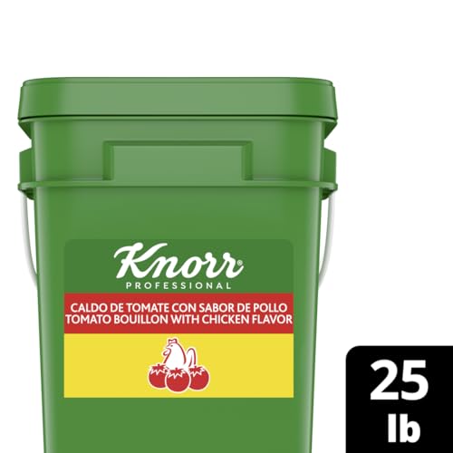 Knorr Professional Caldo de Tomate  Tomato Bouillon with Chicken Flavor Granulated Base  Bouillon as a Base  Marinade  Flavor Enhancer  Shelf Stable Convenience  236 Gallon Yield  25 lbs (Pack of 1)