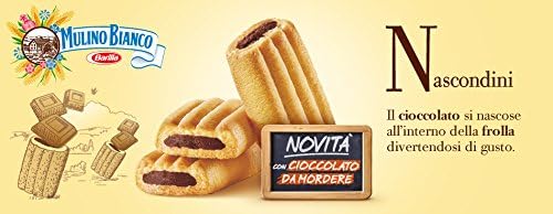 Mulino Bianco Nascondini 330G - Authentic Italian Biscuits With Hidden Chocolate Cream Filling - Perfect Snack Or Coffee Compani