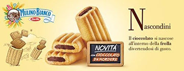 Mulino Bianco Nascondini 330G - Authentic Italian Biscuits With Hidden Chocolate Cream Filling - Perfect Snack Or Coffee Compani