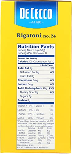 De Cecco Pasta, Rigatoni,16 Oz (Pack Of 12)