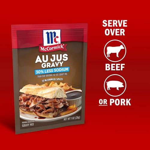 McCormick 30% Less Sodium Au Jus Gravy Mix  1 oz (Pack of 12)