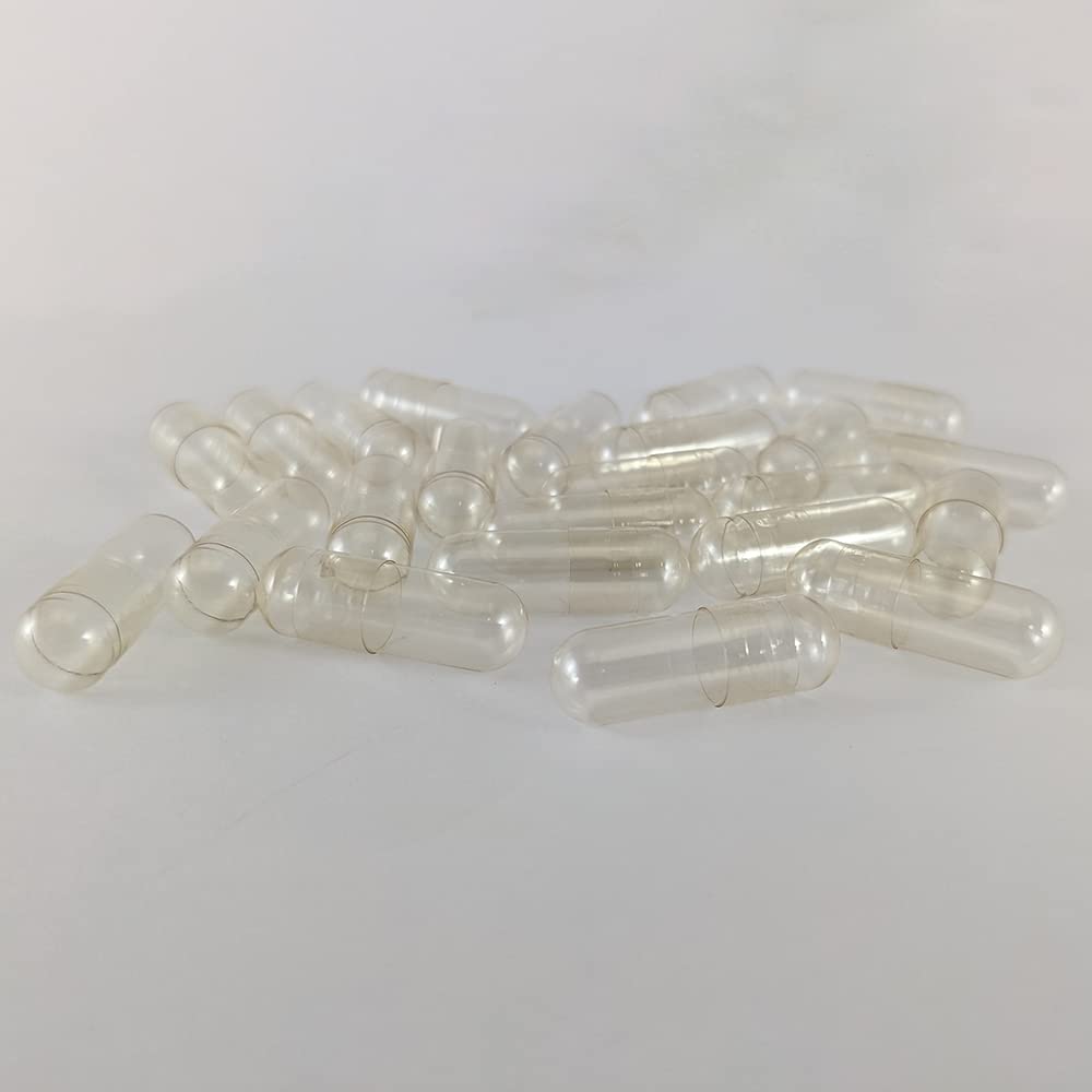 Health Bloom Inc. Empty Gelatin compact pieces Size 4, Clear Natural, 1000 Count, 0.04 Fl Oz