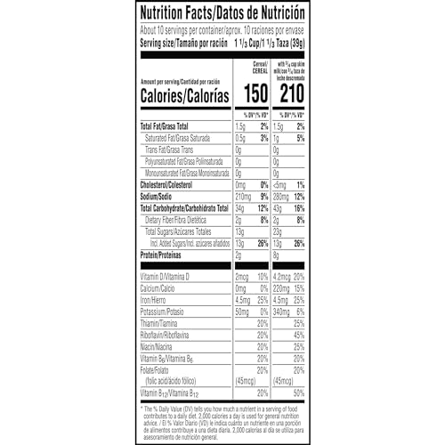 Apple Jacks Cold Breakfast Cereal, 8 Vitamins and Minerals, Kids Snacks, Large Size, Original, 13.2oz Box (1 Box)