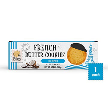 Pierre Biscuiterie French Butter Cookies with Coconut 5.29 Ounce Box (Pack of 1)