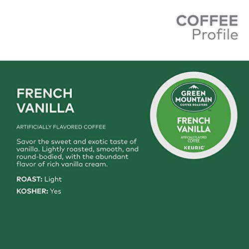 Green Mountain Coffee Roasters Flavored Light Roast Coffee K-Cup Pods, French Vanilla, 24 Count, Model 5000202619