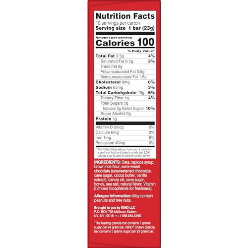 Kind Kids Granola Chewy Bar, Chocolate Chip, 10 Count