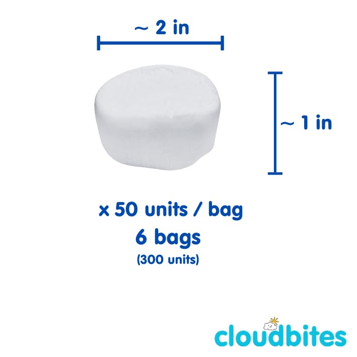 Cloudbites | Toasters | Individually Wrapped Marshmallows | 50 Units/Bag | Great For S'Mores Or Snacks (Case X 6 Bags | 300 Unit