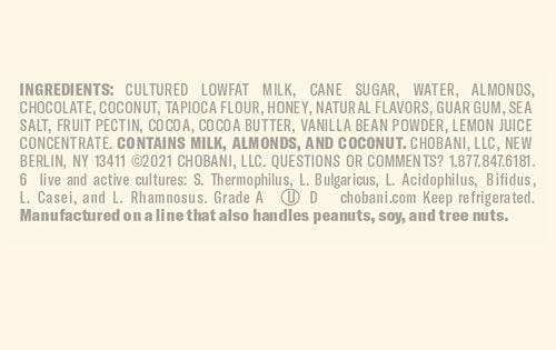 Chobani Flip Low-fat Greek Yogurt, Chocolate Almond Coco Loco 4.5oz, 4-pack