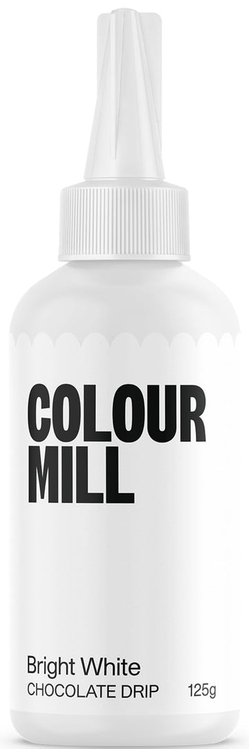 Colour Mill Chocolate Drip Easy-Melt Drizzle for Desserts, 125 Grams Bright White