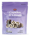Cookies & Cream Covered Pretzels 8 oz (1 Bag) A Resealable Treat for gifting, Snacktime and Baskets.