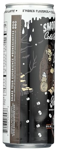Bones Coffee Company Smorey Time Cold Brew Latte Smores & Graham  Ers Flavored Coffee | Ready To Drink 100% Coffee Can Smooth Sweet Blend Cans 11 Fl Oz (4 Pack)