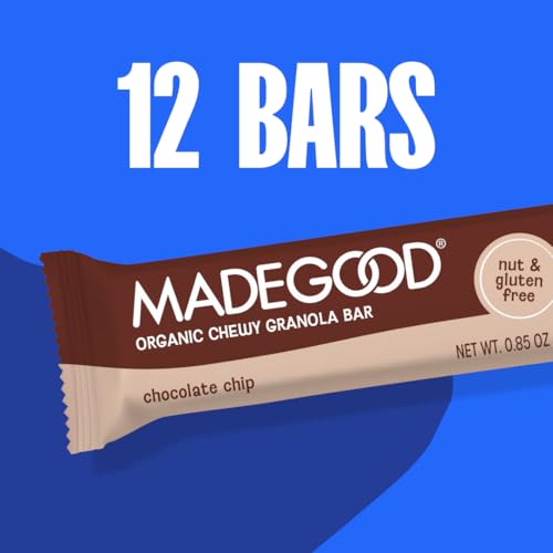 MadeGood Chocolate Chip Granola Bars, 12 Healthy Snack Bars, 0.85 oz Each