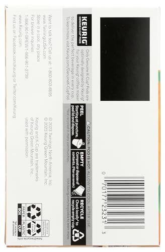 Twinings Chai Latte Tea K-Cup Pod for Keurig, Creamy, Slightly Sweet, Less Sugar, Caffeinated, 12 Count