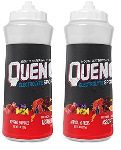 Mueller Quench Gum Bottle, Electrolytes Sports Chewing Gum, Assorted Fruity Flavors, 8Oz, 50 Count (Pack Of 2)