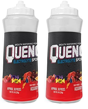 Mueller Quench Gum Bottle, Electrolytes Sports Chewing Gum, Assorted Fruity Flavors, 8Oz, 50 Count (Pack Of 2)