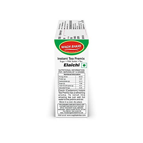 Wagh Bakri Elaichi Instant Chai Tea Premix Powder, 140 Gm