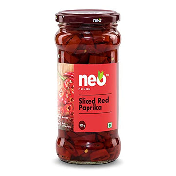 Neo Sliced Red Paprika 350g I 100% Vegan I Ready-to-Eat Fibre-Rich Topping for Pizza, Pasta, Burger, Snacks and Salads I Non-GMO