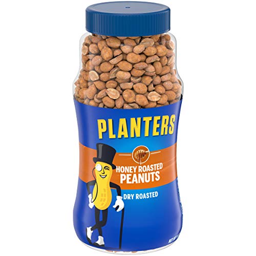 PLANTERS Honey Roasted Peanuts  16 oz. Resealable Jars (Pack of 4) - Flavored Peanuts with a Sweet Honey Coating & Sea Salt - Wholesome Snacking - Kosher