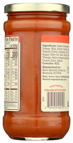 Raos Made for Home Creamy Tomato Soup  16oz  Traditional Italian Heat and Serve Soup  Made with enhanced Quality Ingredients