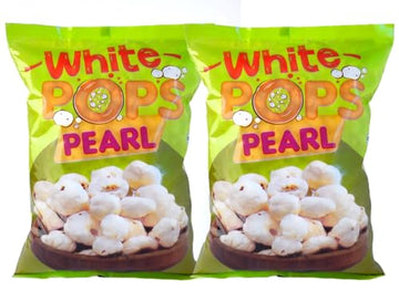 White Pops Pearl Makhana Foxnuts Gorgon Nut Gluten Free Vegan Snacks Healthy Diet Immunity Booster Snacks Water Lily Pops, Pearl