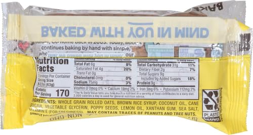 Bobo'S Oat Bars, Lemon Poppyseed, 3 Oz