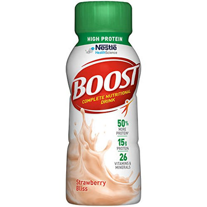 Boost High Protein Nutritional Energy Drink, Creamy Strawberry, 8 Ounce Bottl.
