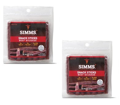 Simms Beef Sausage Snack Sticks - 14 oz, Pack of 2, High-Protein Snack