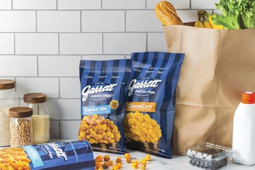 Garrett Popcorn Chicago Classic Cheddar And Caramel Mix, Large Online Retailer Limited Availability 4 Pack, 6.0Oz, Gluten Free, Sweet And Savory Snack, Garrett Mix Gourmet Popcorn