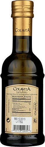 Colavita Flavored EVOO - Tartufolio Condiment, White Truffle Flavored Extra Virgin Olive Oil, 8.5oz Glass Bottle