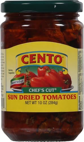 Cento Chefs Cut Sundried Tomatoes, 10 Ounce Jar, Pack of 1, Quality Italian Ingredients