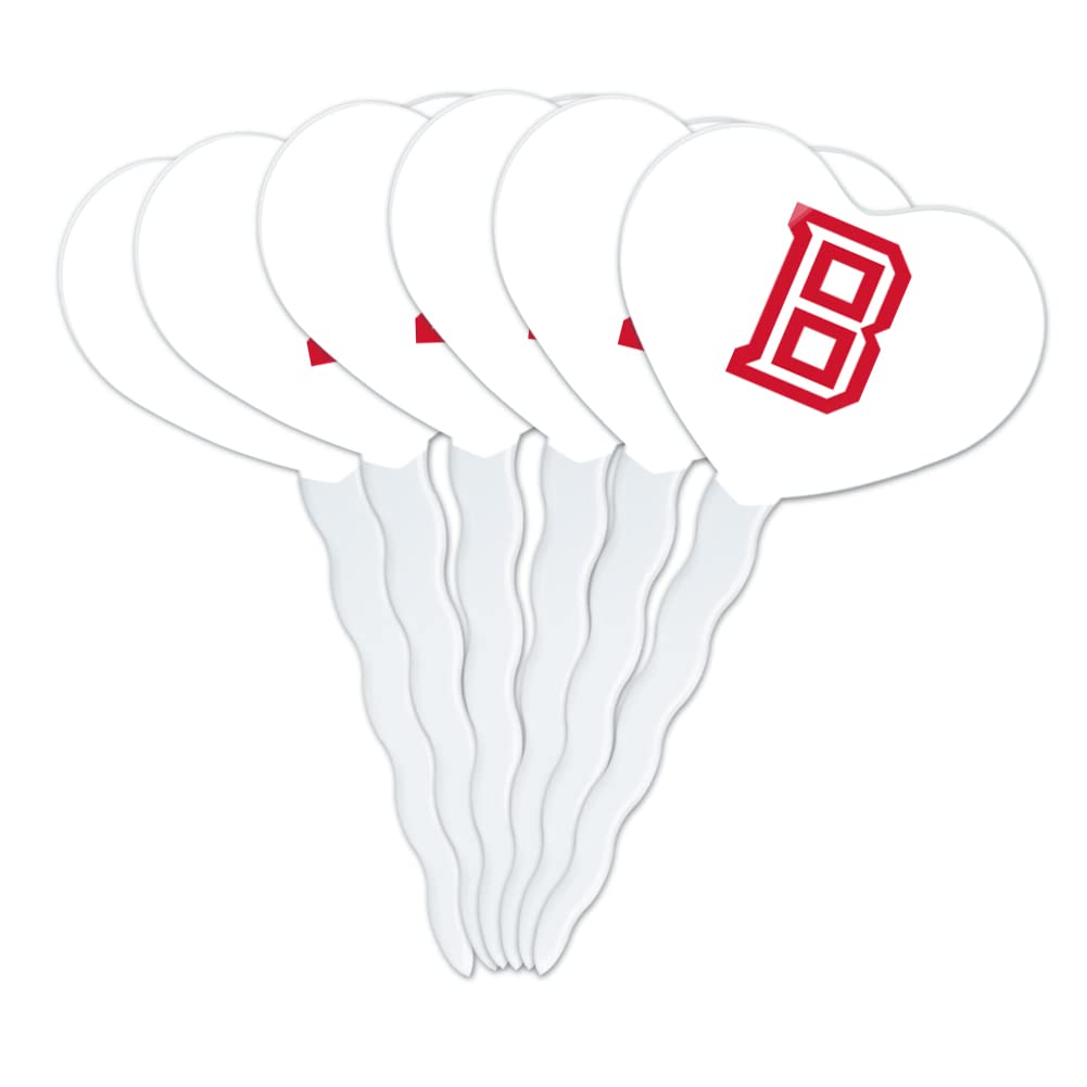 GRAPHICS & MORE Cupcake Toppers Set of 6, Acrylic, Heart Design, Bradley University, One Size, Model: CUPCAKE.HEART.CLCBRA.Z007782