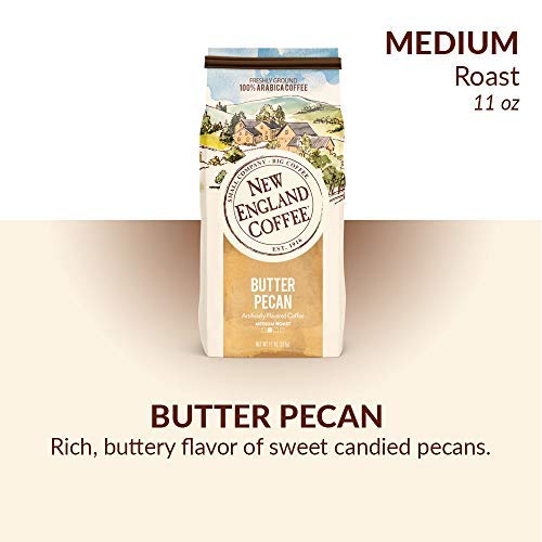 New England Coffee Butter Pecan, 11 Ounce (Pack of 1) - Rich Flavor, Perfect for Coffee Lovers