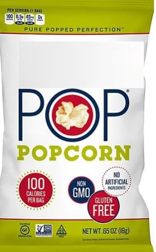 Pop Popcorn, Original, Whole Grain, Dairy-Free Snack, 0.65oz Bags (20ct)