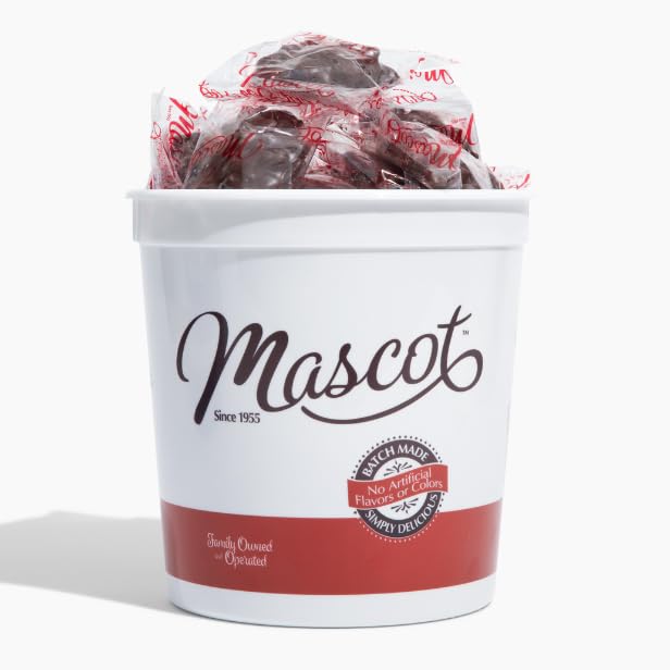 Mascot Nut Candy Since 1955 - Pecan Clusters Smooth Dark Chocolate  Caramel  And Pecans 1.25 Pounds - Individually Wrapped - Gift Box And Resealable Tub