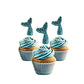 Mermaid Tail Mermaid Cupcake Topper 12 Pack Cupcake Topper Decoration Cake Glitter Foamy