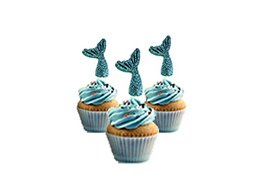 Mermaid Tail Mermaid Cupcake Topper 12 Pack Cupcake Topper Decoration Cake Glitter Foamy