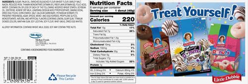 Little Debbie Donut Sticks 6 Individually Wrapped Snack Cakes, 10 Oz
