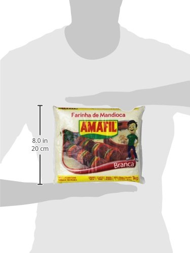 Amafil Farinha de Mandioca Branca White Cassava Flour Harina De Yuca Blanca PACK 35.2oz 1kg, 70.4 Ounce, (Pack of 2)