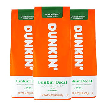 Dunkin Donuts Coffee Decaf 16 Oz Bag, Pack Of 3