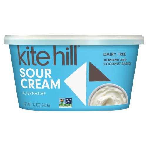 Kite Hill Almond Milk Sour Cream Alternative, 12 Ounces, Gluten Free, Non-GMO, Vegan