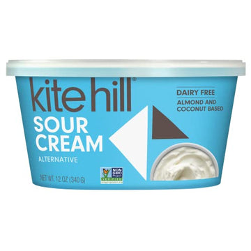 Kite Hill Almond Milk Sour Cream Alternative, 12 Ounces, Gluten Free, Non-GMO, Vegan