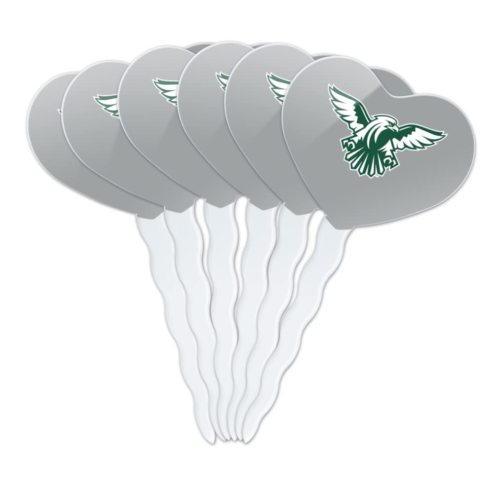 GRAPHICS & MORE Cupcake Picks Set of 6, Acrylic, Northeastern State University, One Size, Heart Decoration