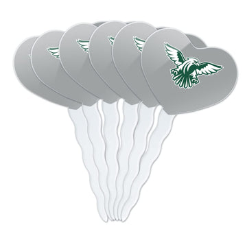 GRAPHICS & MORE Cupcake Picks Set of 6, Acrylic, Northeastern State University, One Size, Heart Decoration