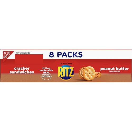 RITZ Peanut Butter Sandwich Crackers, 48 Snack Packs (6 Boxes, 6 Crackers Per Pack)
