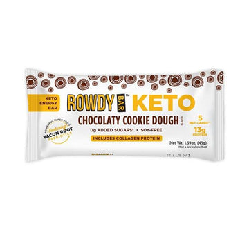 Rowdy Bars Prebiotic High Protein Bars With 13G Protein, Collagen & Superfoods Keto Friendly, Gluten Free & No Added Sugar - Cho