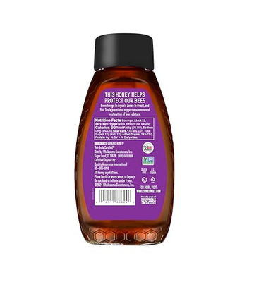 Wholesome Sweeteners 24-Ounce Organic Raw Unfiltered Honey Bottle, 100% Pure, Fair Trade Certified, Non GMO Project Verified, &