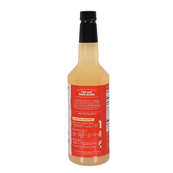 Top Hat Provisions Ginger malt-inspired Syrup - Extra Spicy, 32 Fl Oz (Pack of 2) - Compatible with SodaStream, Makes Craft Sodas and Cocktails